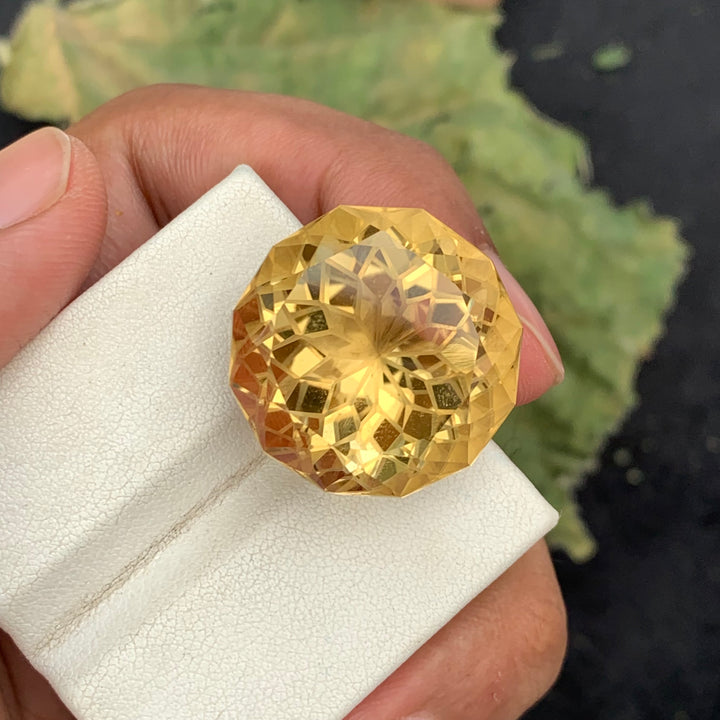 48.60 Carats Faceted Stunning Flower Cut Citrine