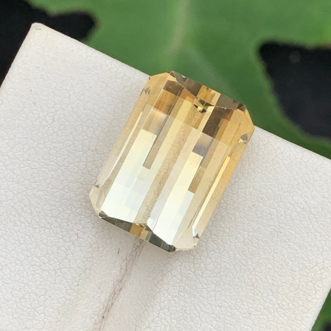 15.85 Carats Faceted Pixel Cut Citrine Stone