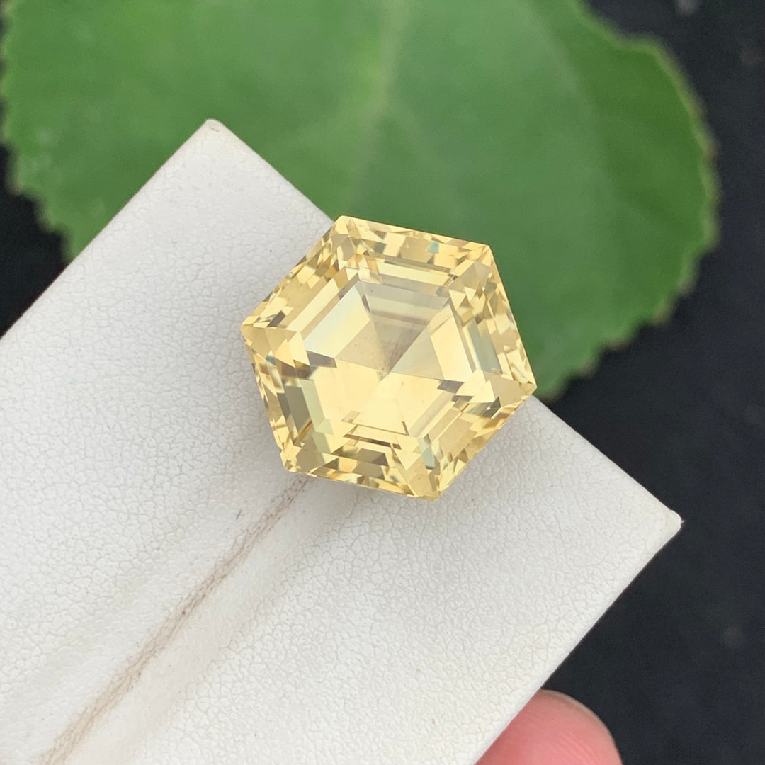 21.15 Carats Faceted Hexagon Cut Citrine