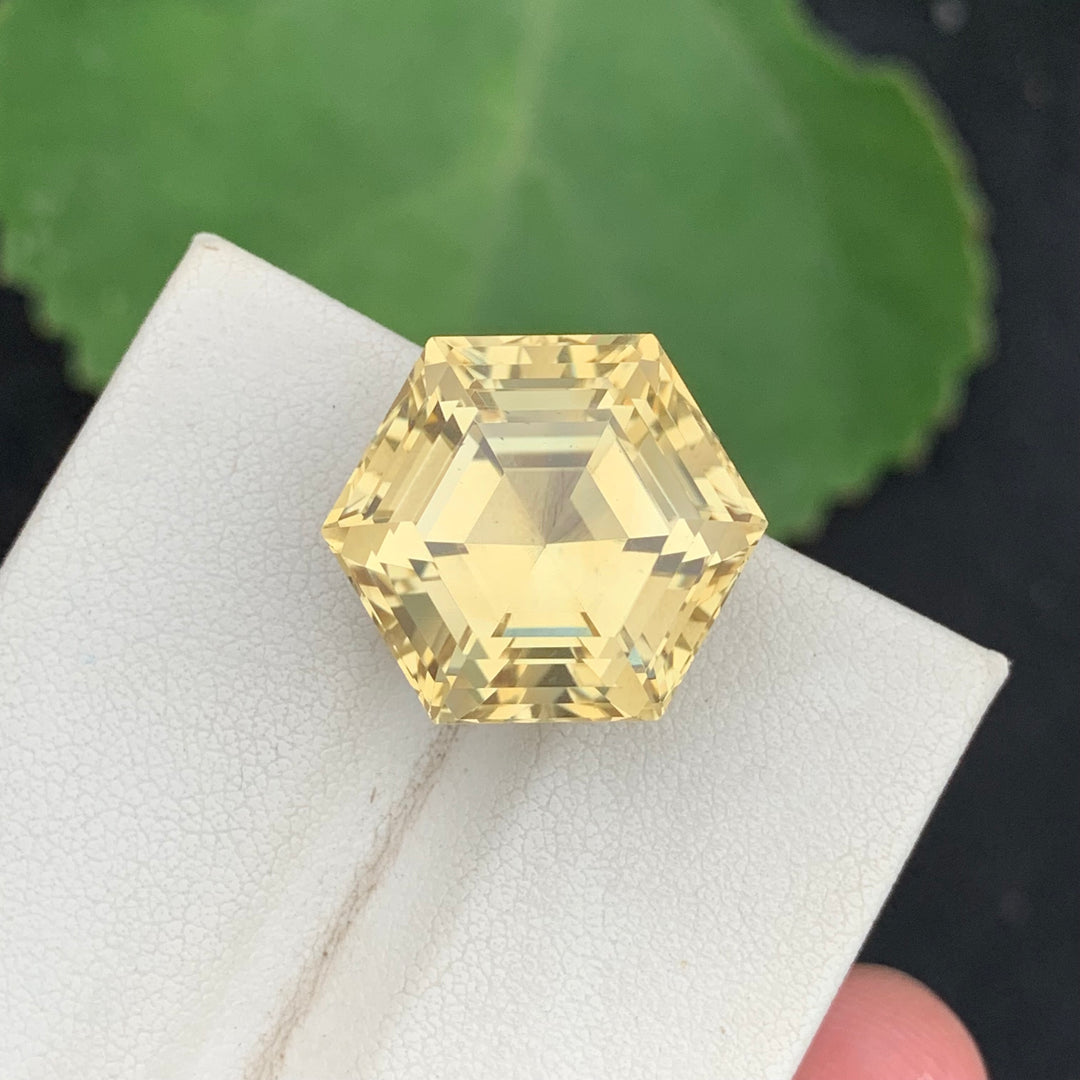 21.15 Carats Faceted Hexagon Cut Citrine