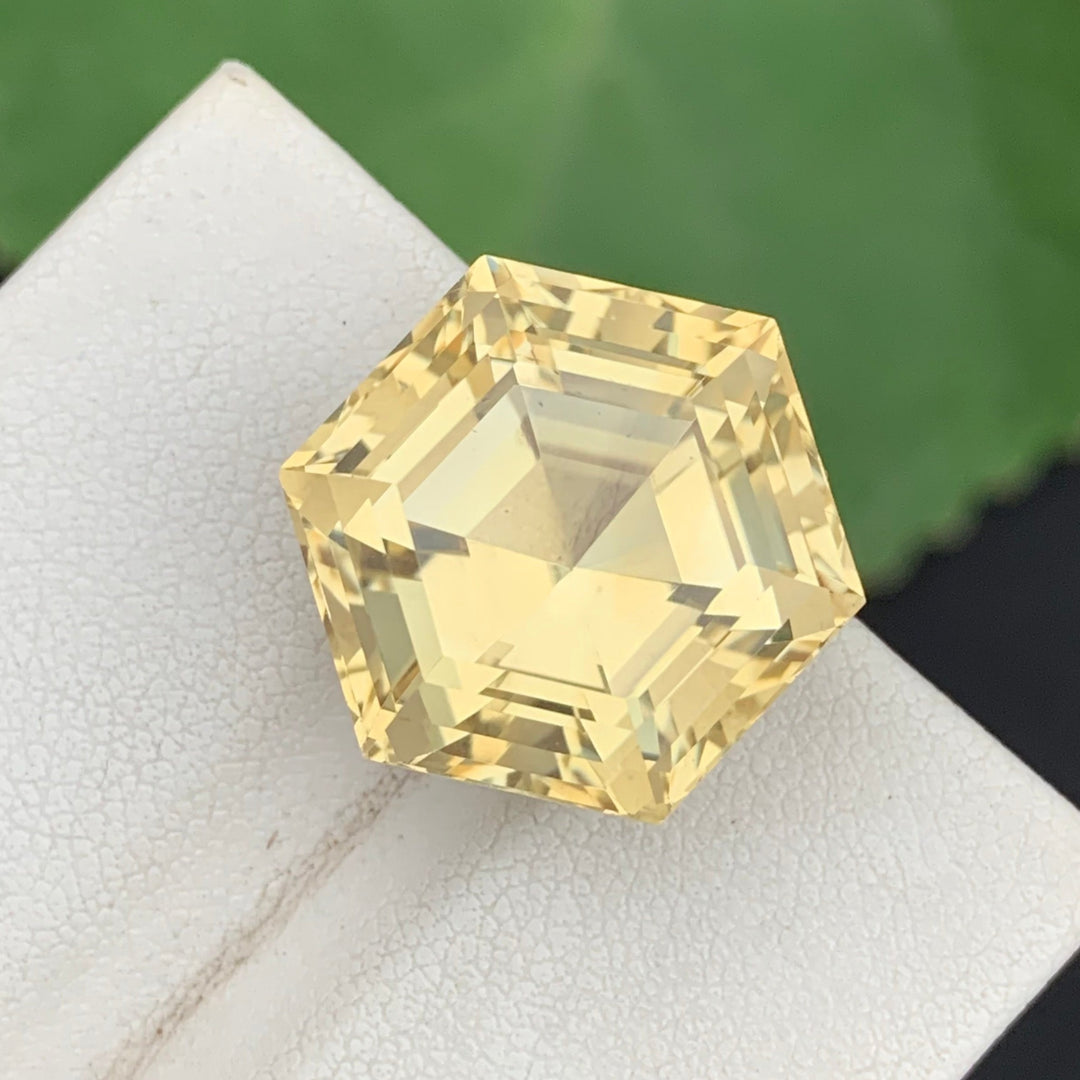 21.15 Carats Faceted Hexagon Cut Citrine