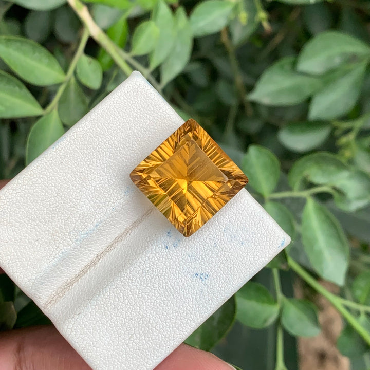 17.50 Carats Faceted Concave Cut Citrine