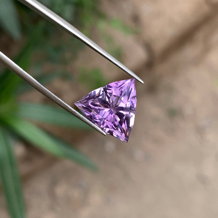 6.10 Carats Faceted Trillion Cut Amethyst