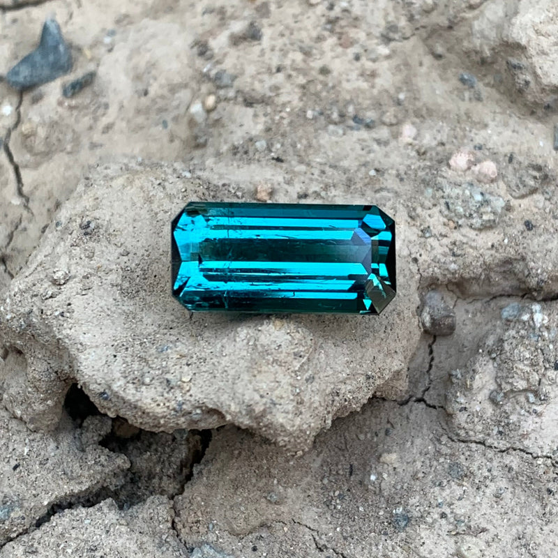 3.80 Carats Faceted Blue Tourmaline