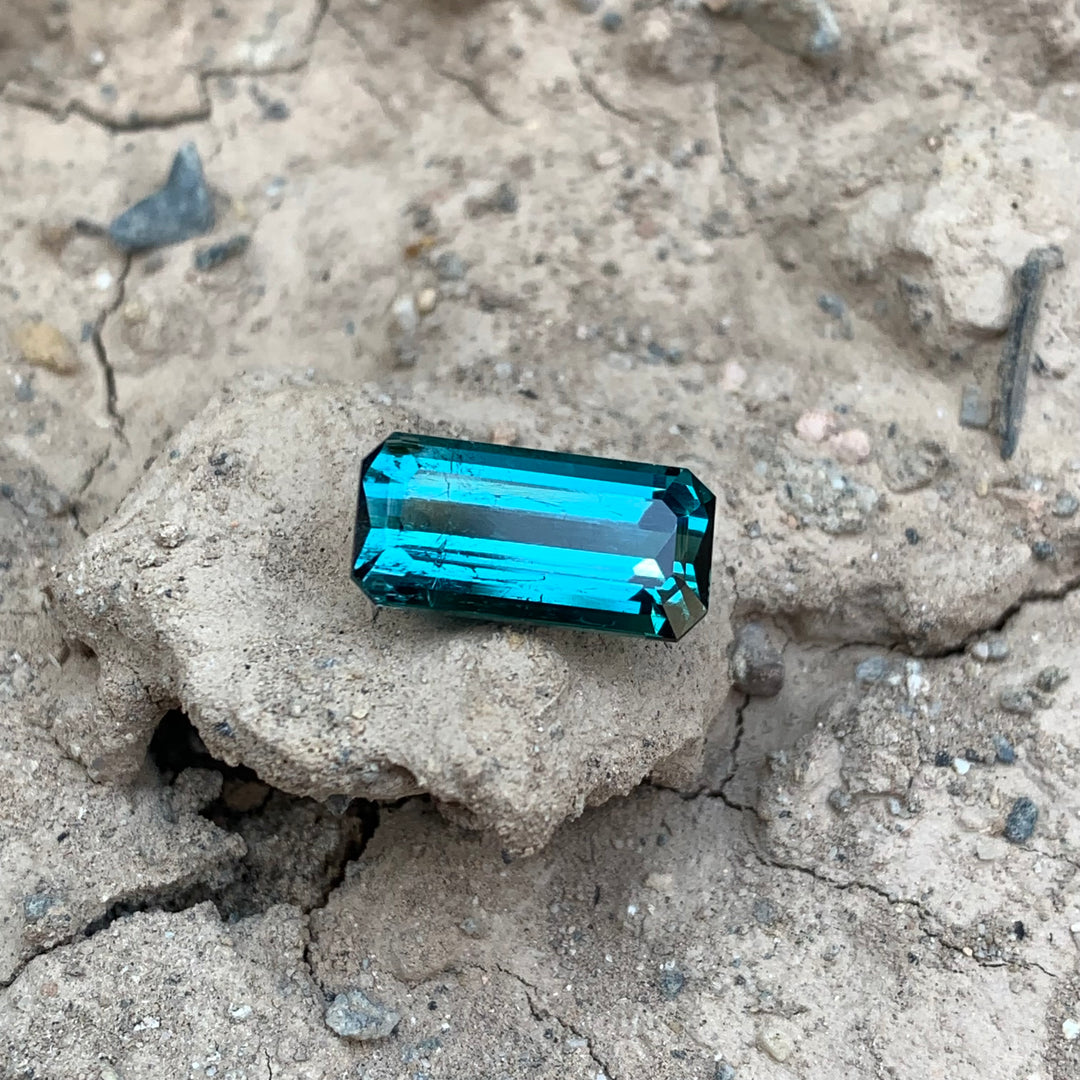 3.80 Carats Faceted Blue Tourmaline