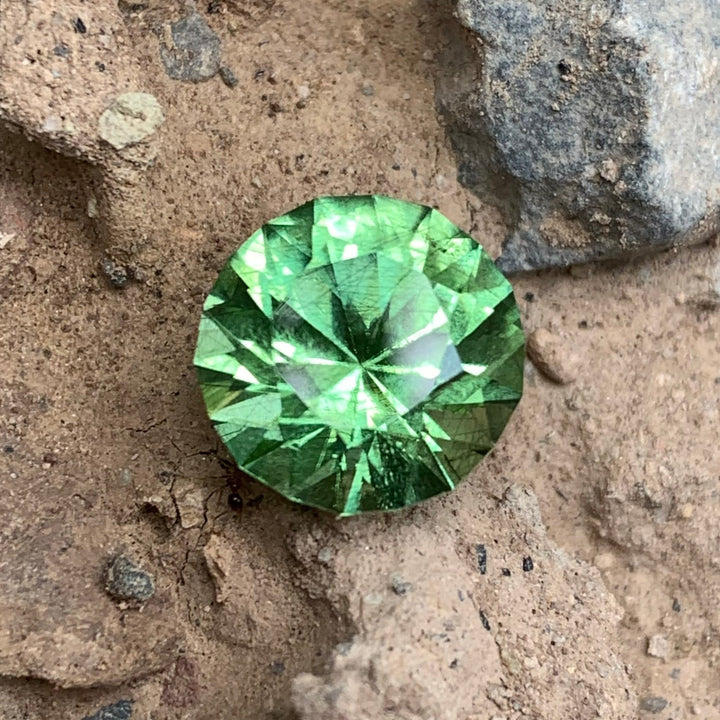 5.30 Carats Faceted Rounded Rutile Peridot