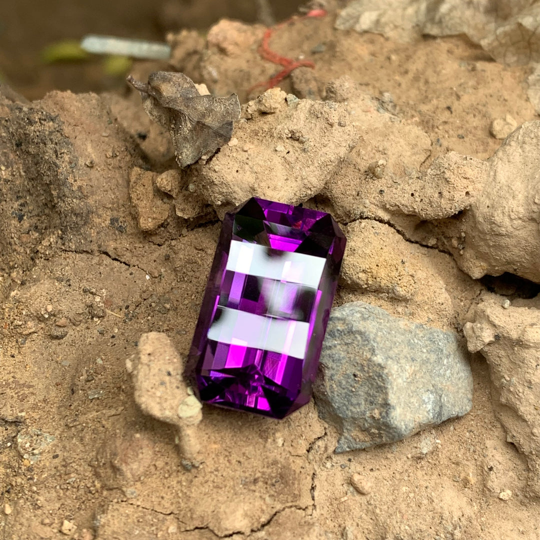 16.70 Carats Faceted Pixel Cut Amethyst