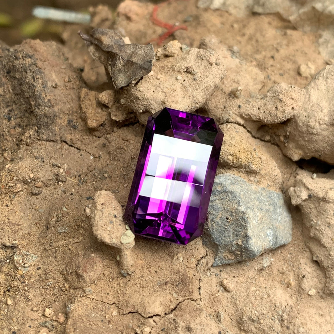 16.70 Carats Faceted Pixel Cut Amethyst