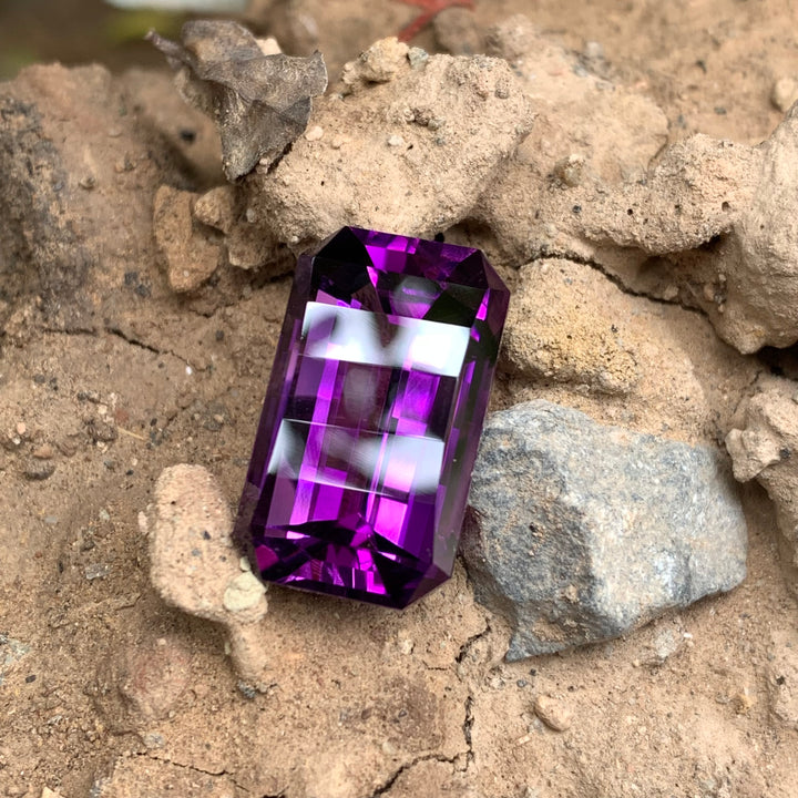 16.70 Carats Faceted Pixel Cut Amethyst