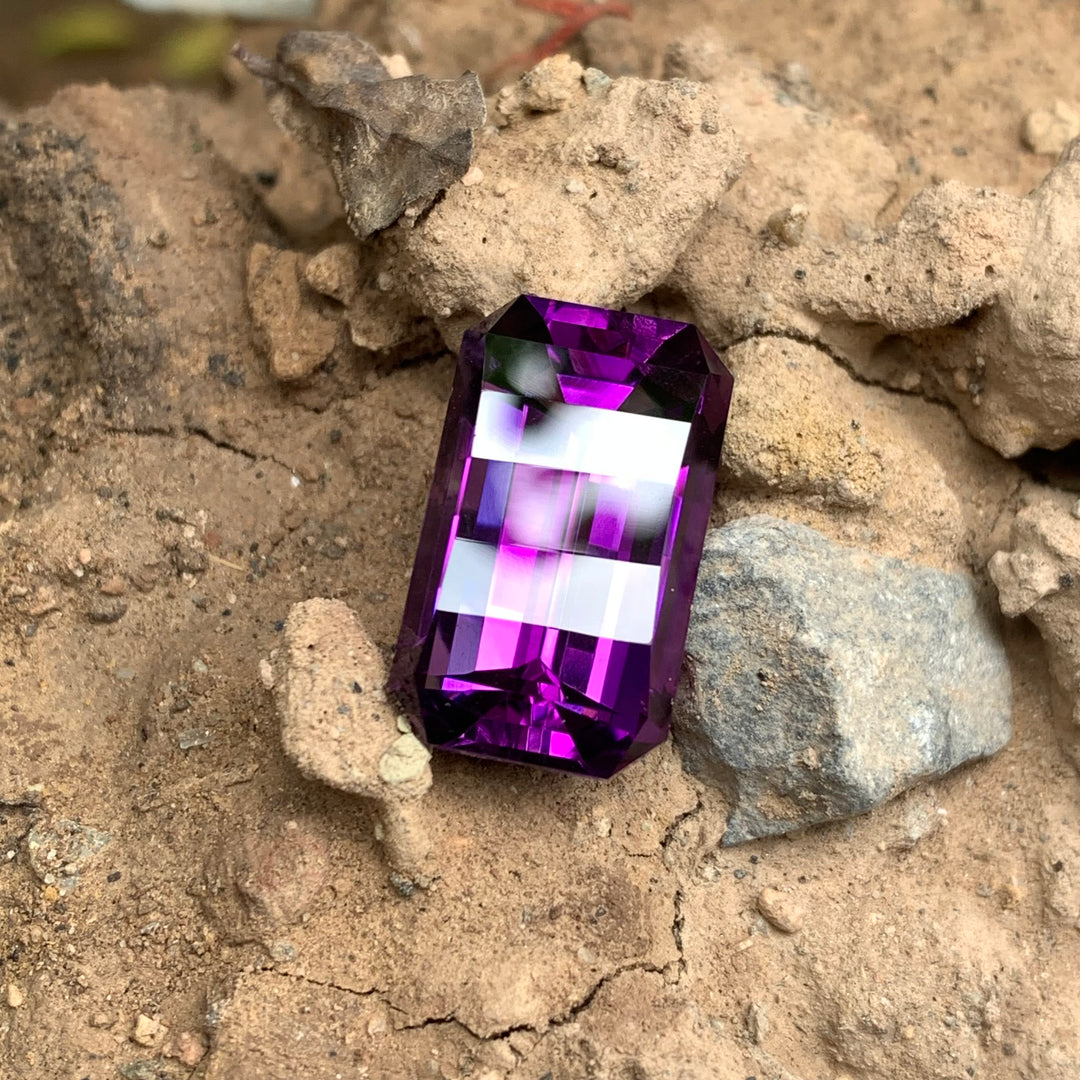 16.70 Carats Faceted Pixel Cut Amethyst