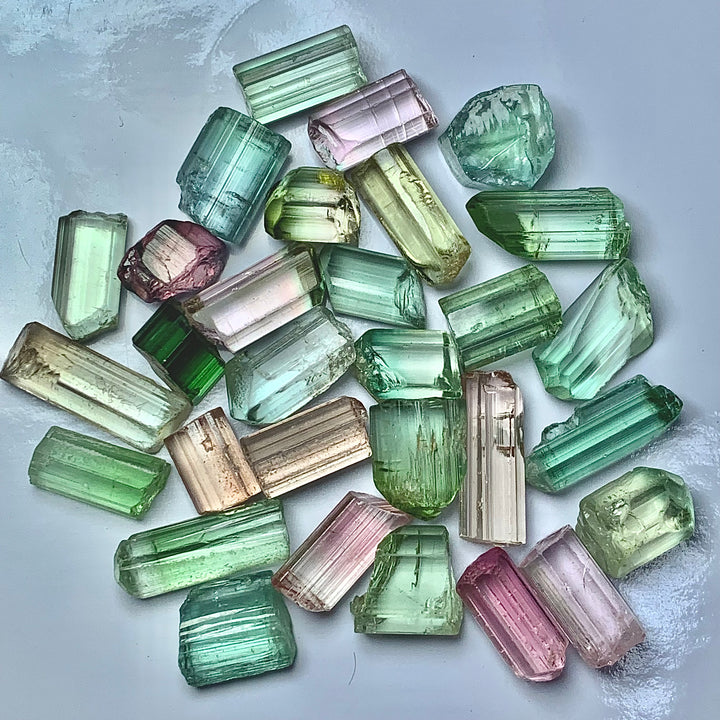 19.28 Grams Facet Rough Mix Colors African Tourmaline