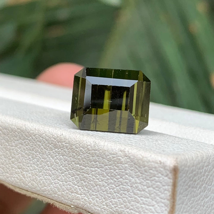 6.35 Carats Faceted Brownish Green Tourmaline