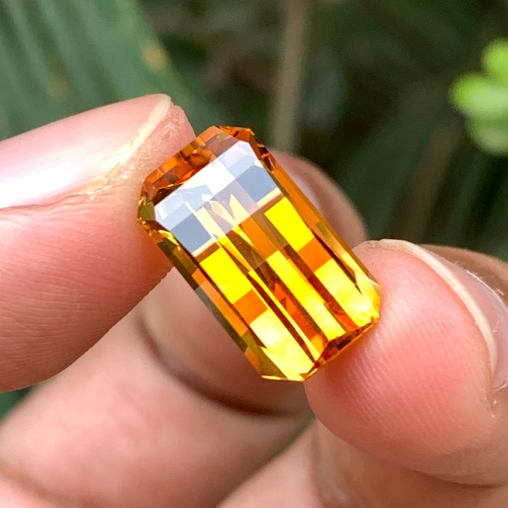 8.50 Carats Faceted Pixel Cut Madeira Citrine