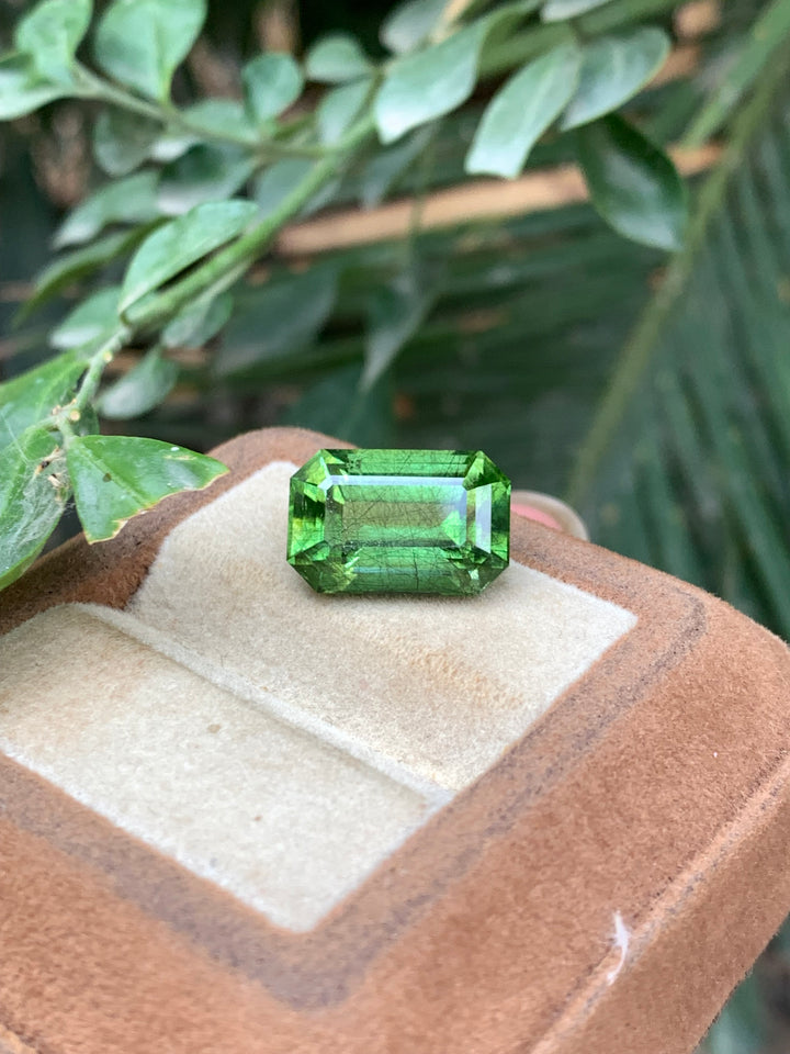 11.80 Carats Faceted Rutile Peridot