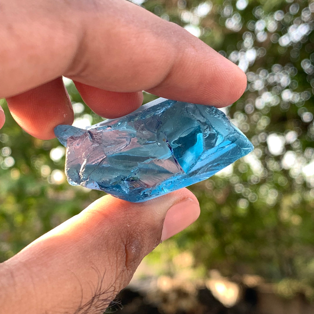 35.45 Grams Facet Rough London Blue Topaz