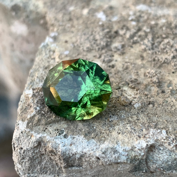 10.65 Carats Faceted Oval Cut Rutile Peridot