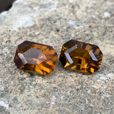 4.65 Carats Faceted Citrine Pair