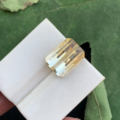 15.85 Carats Faceted Pixel Cut Citrine Stone