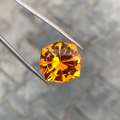 20.50 Carats Faceted Octagonal Cut Mandarin Citrine