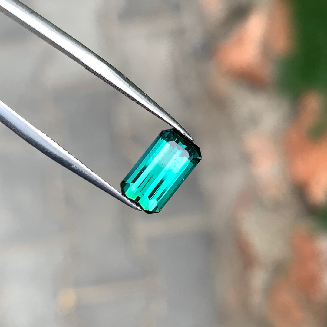 2.50 Carats Faceted Bluish Green Tourmaline