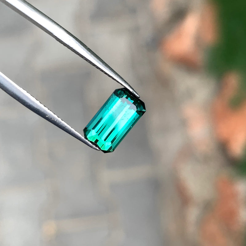 2.50 Carats Faceted Bluish Green Tourmaline