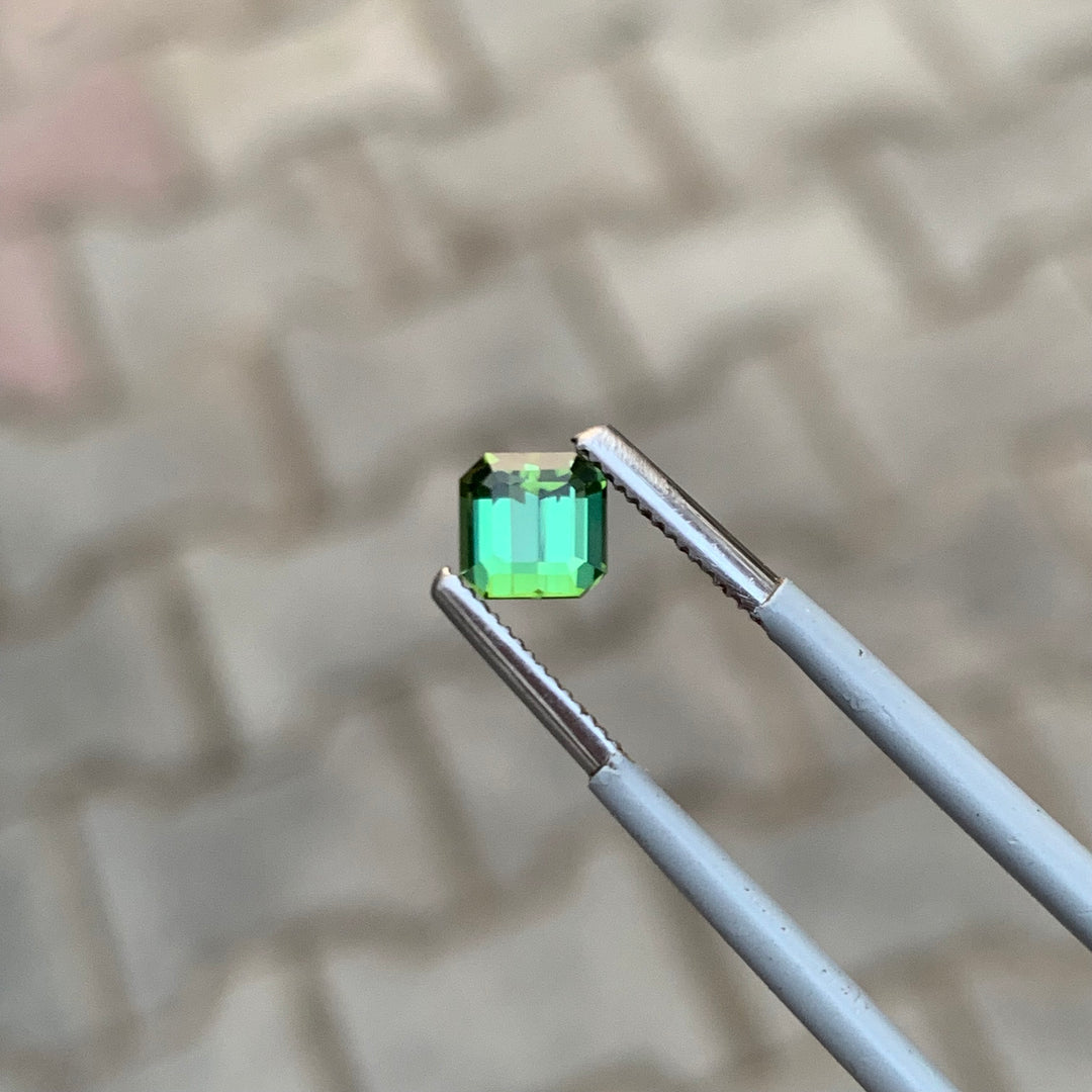 Green Tourmaline Square Shape 1 .00 Carats