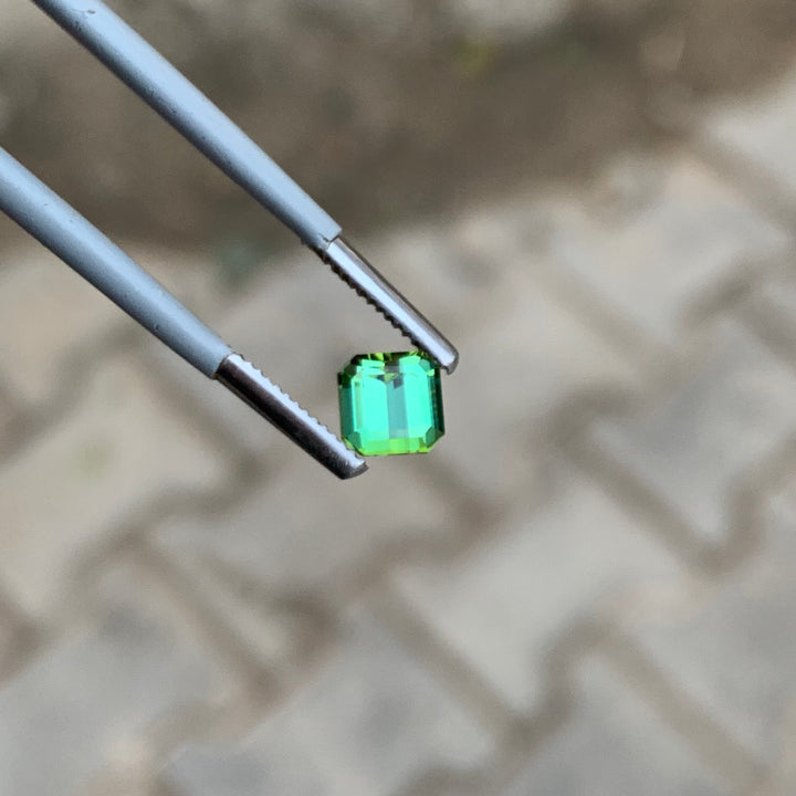 Green Tourmaline Square Shape 1 .00 Carats