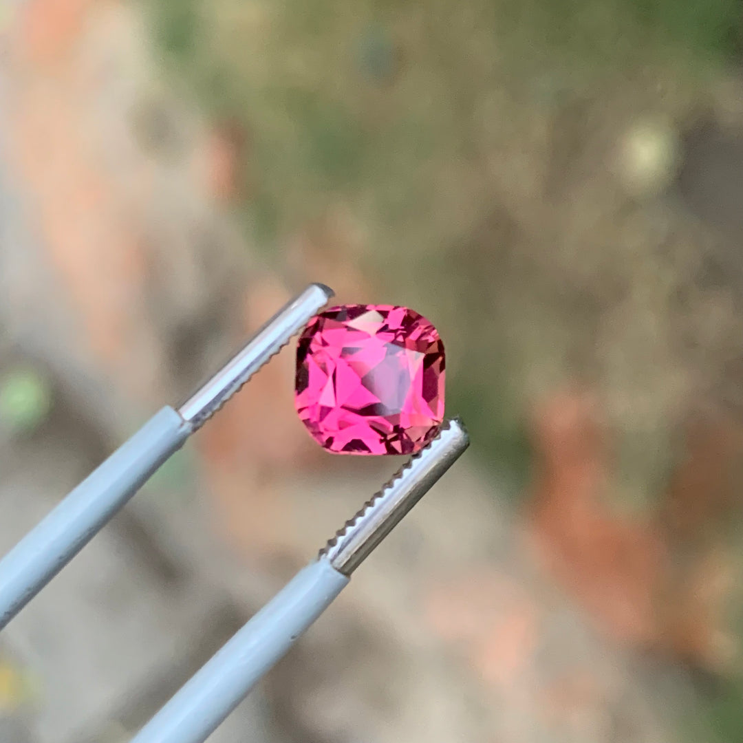 Tourmaline Hot Pink Color 2.00 Carats Cushion Cut Stone For Ring making