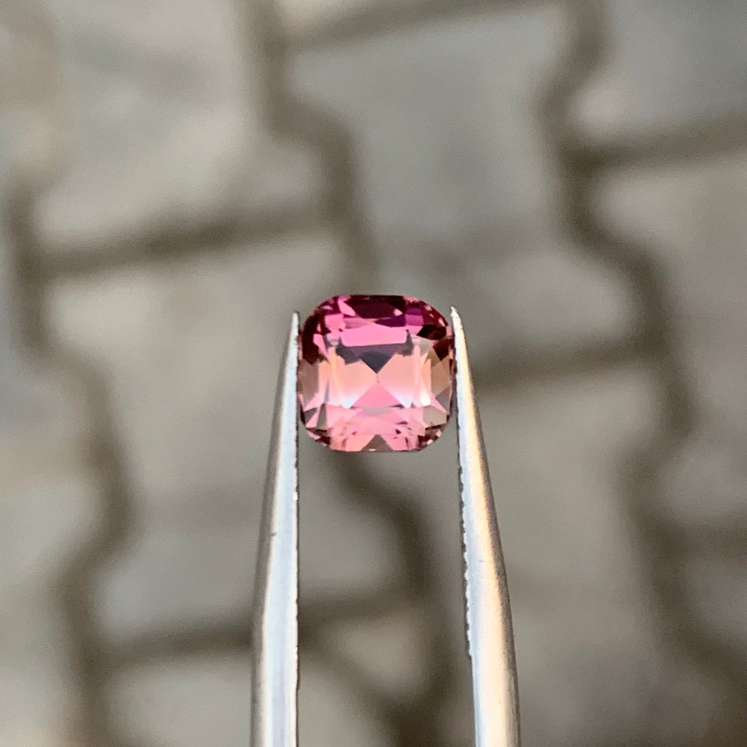 Tourmaline Loose Stone 1.55 Carats | Pink Tourmaline Cushion Cut | Peach Color Tourmaline