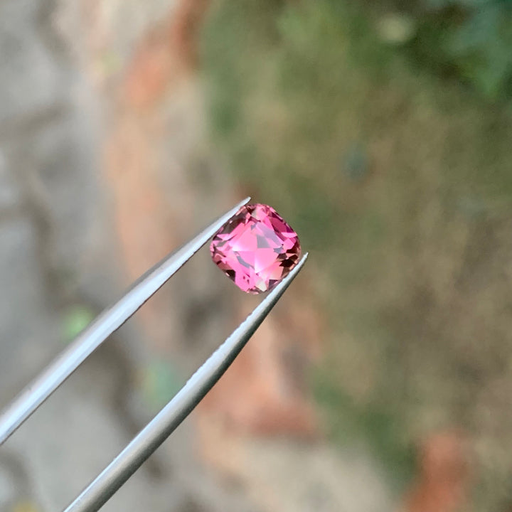 Tourmaline Loose Stone 1.55 Carats | Pink Tourmaline Cushion Cut | Peach Color Tourmaline