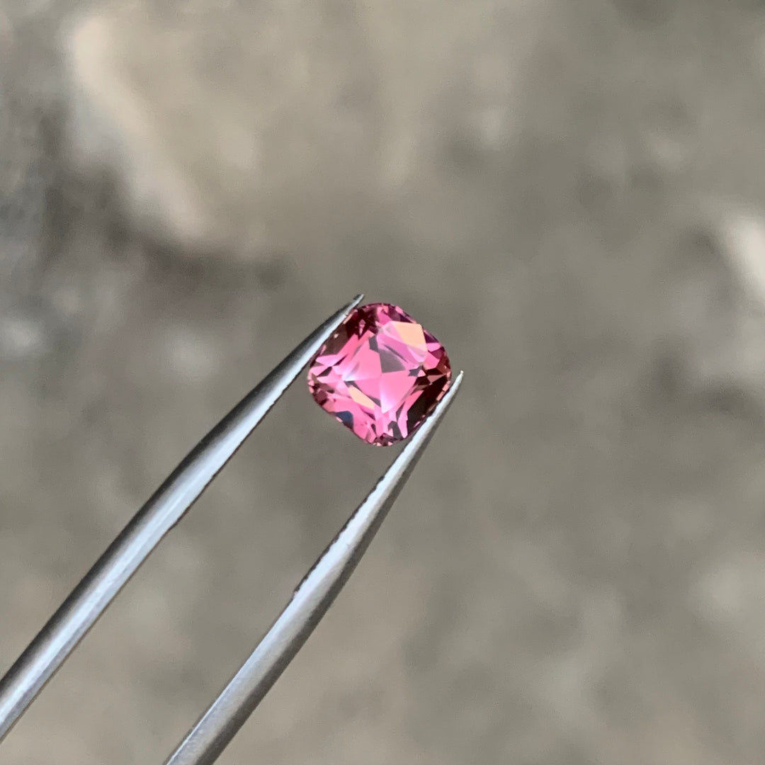 Tourmaline Loose Stone 1.55 Carats | Pink Tourmaline Cushion Cut | Peach Color Tourmaline