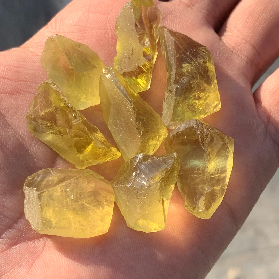 Facet Rough Lemon Quartz 40 Grams