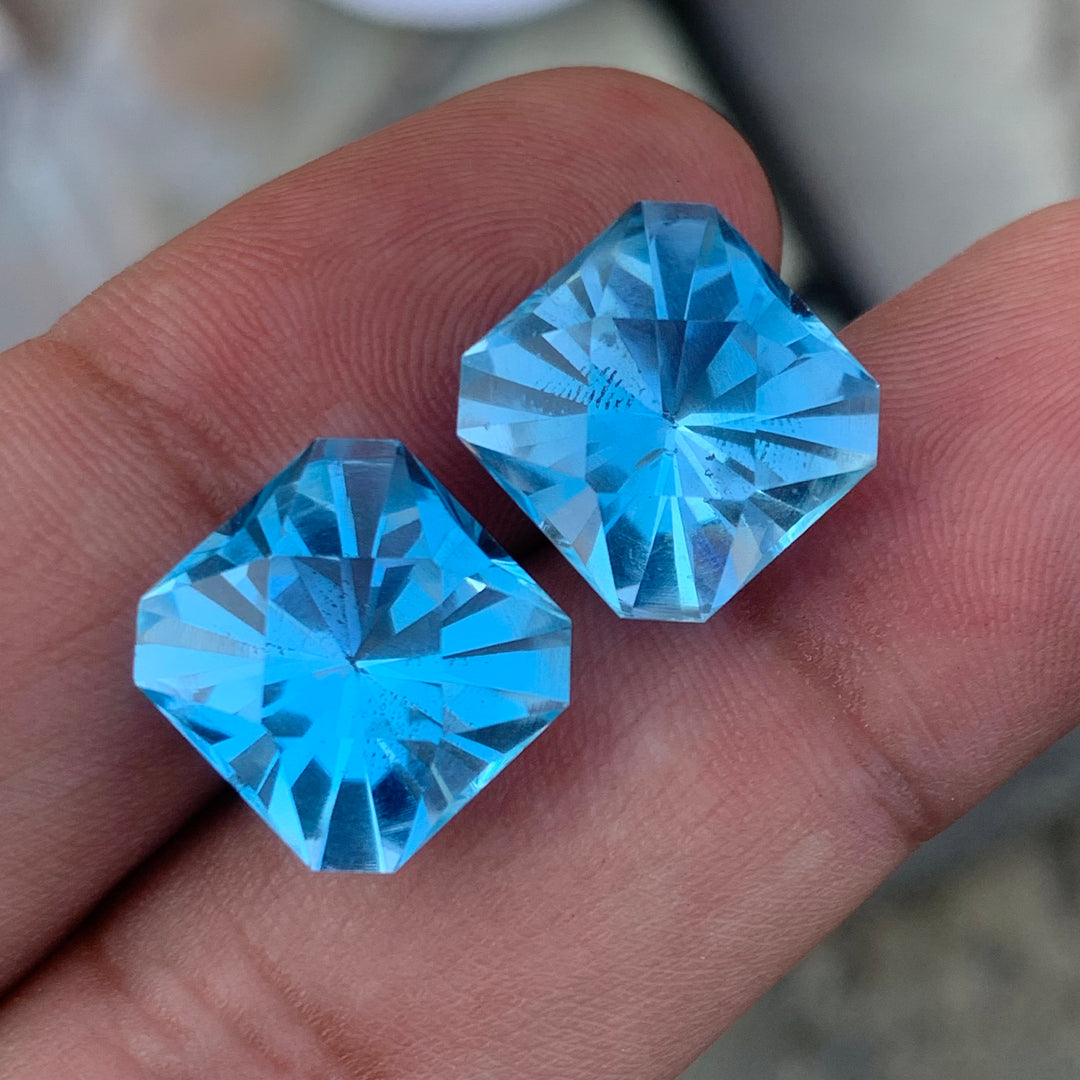 Fancy Cut Topaz Pair for Making Earrings | Square Shape Gems Pair