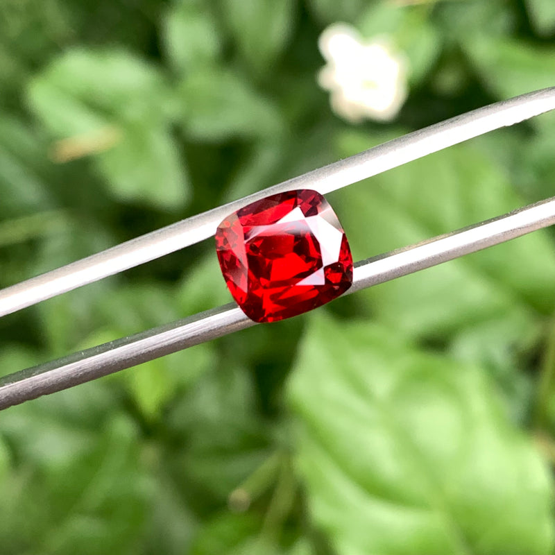 3.95 Carats Faceted Red Rhodolite Garnet