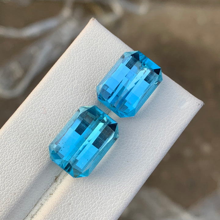 Pixel Cut Topaz Pair for Earrings