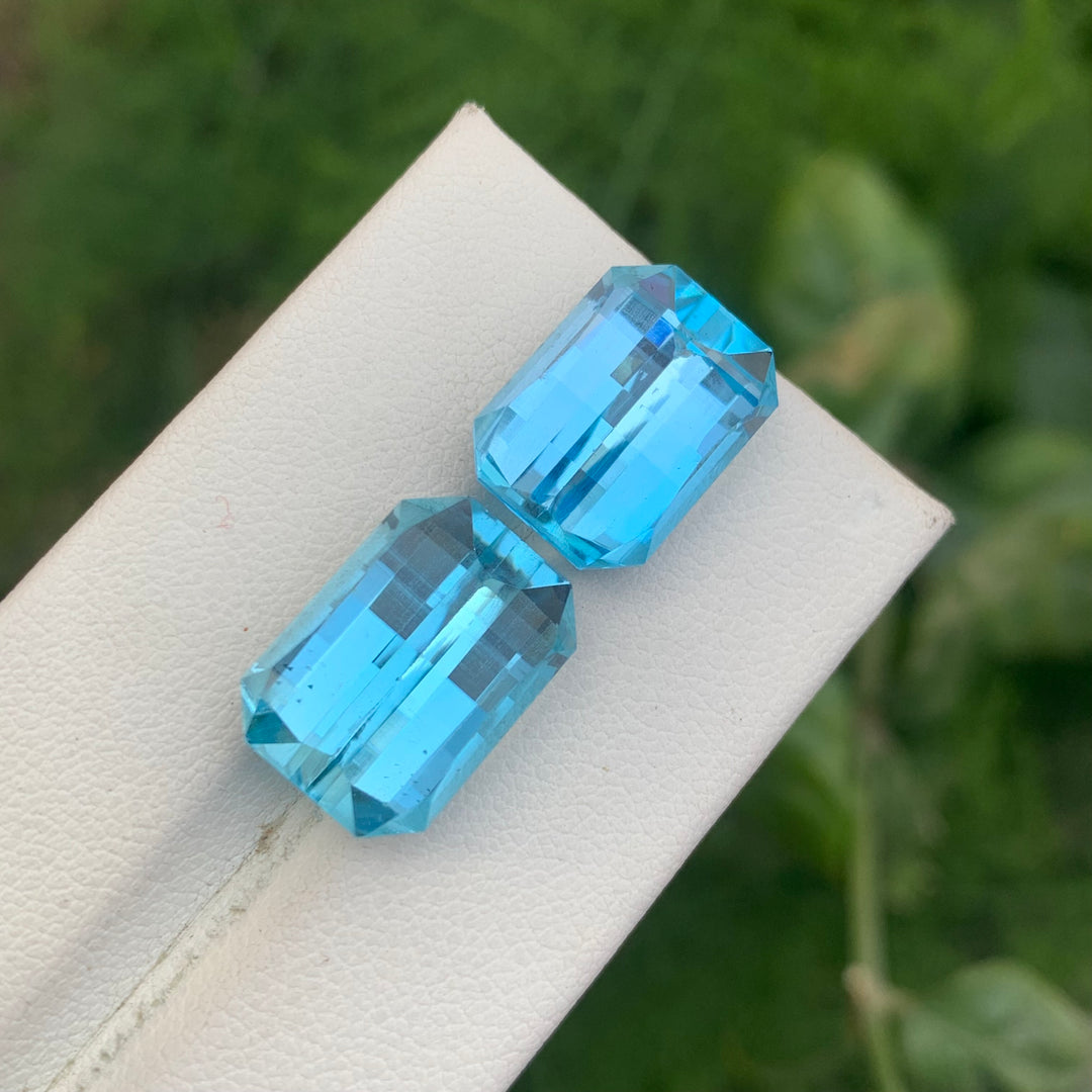 Pixel Cut Topaz Pair for Earrings