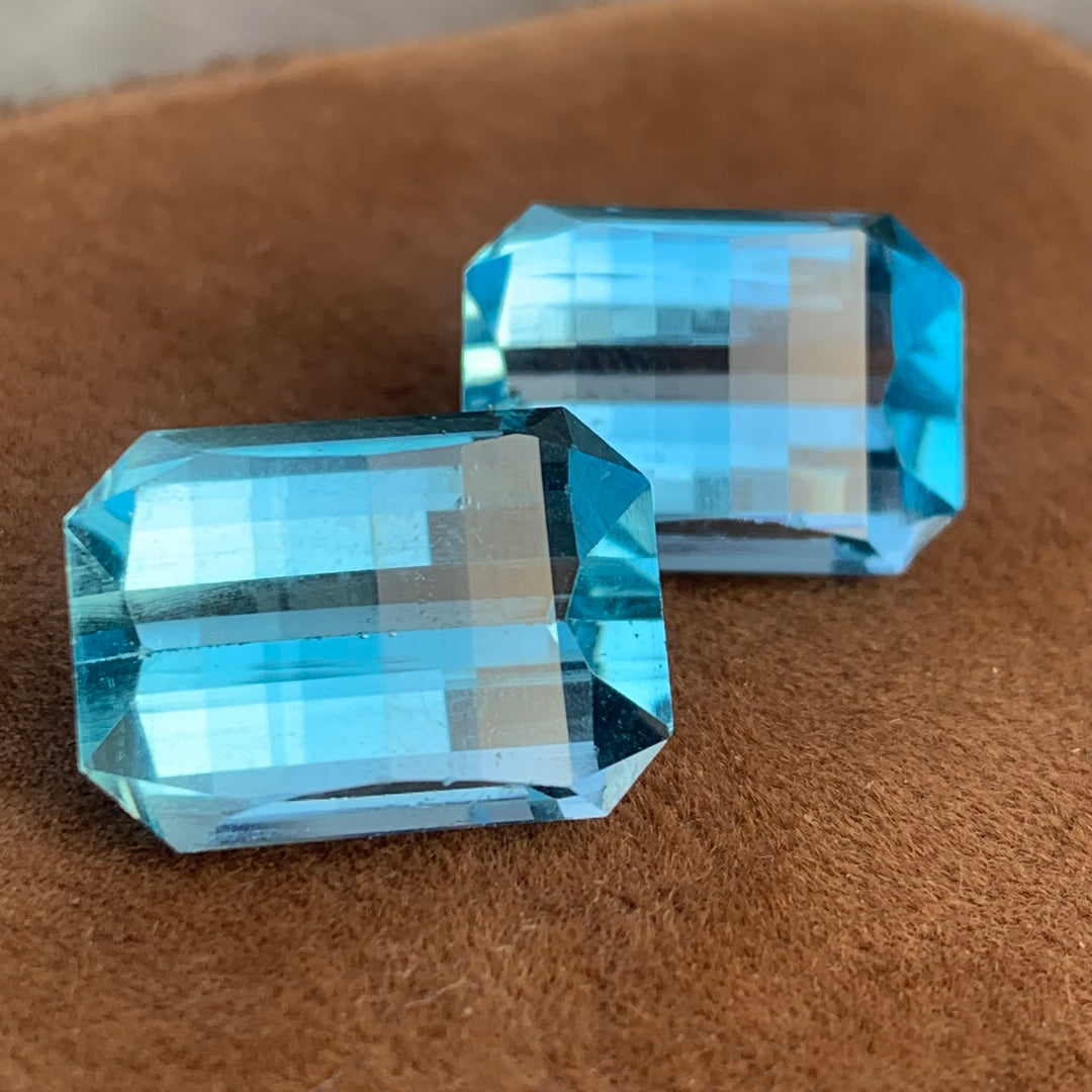 Pixel Cut Topaz Pair for Earrings