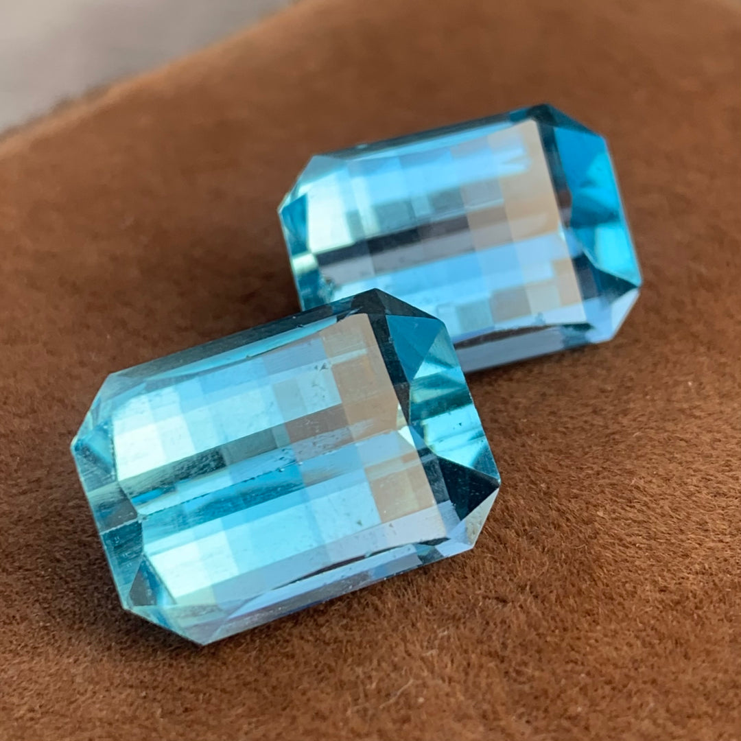 Pixel Cut Topaz Pair for Earrings