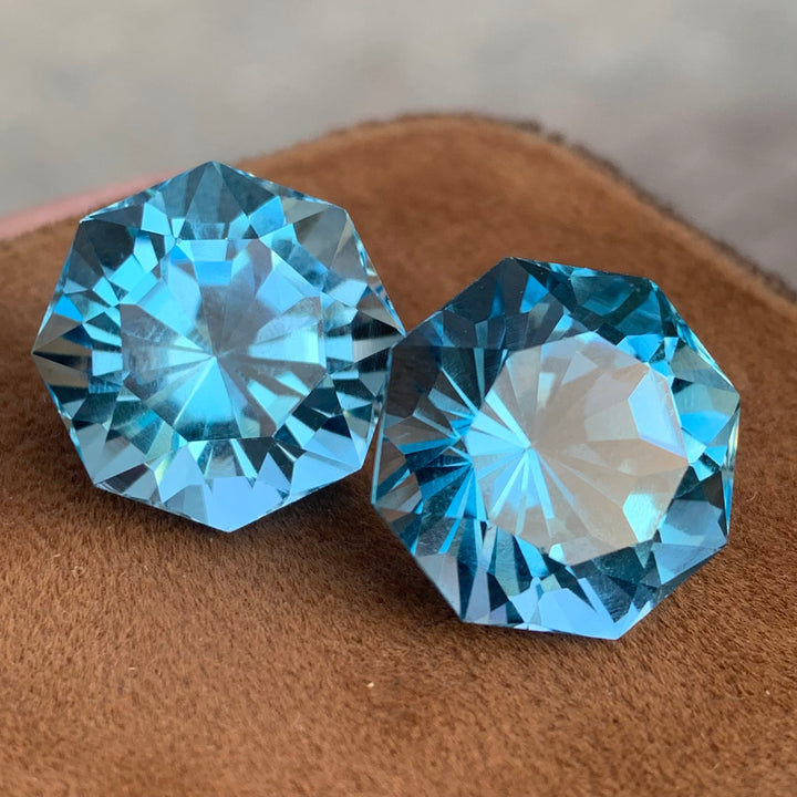 Blue Topaz Pair for Earrings | Octagon Shape Topaz Loose Pair