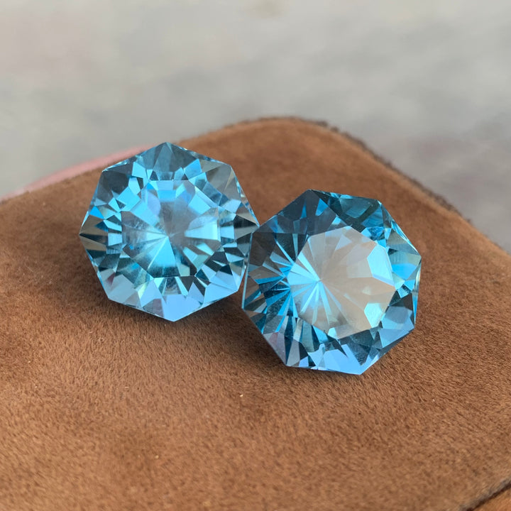 Blue Topaz Pair for Earrings | Octagon Shape Topaz Loose Pair