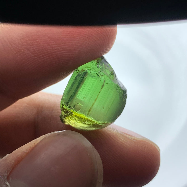 3.80 Grams Facet Rough Super Clean Green Tourmaline