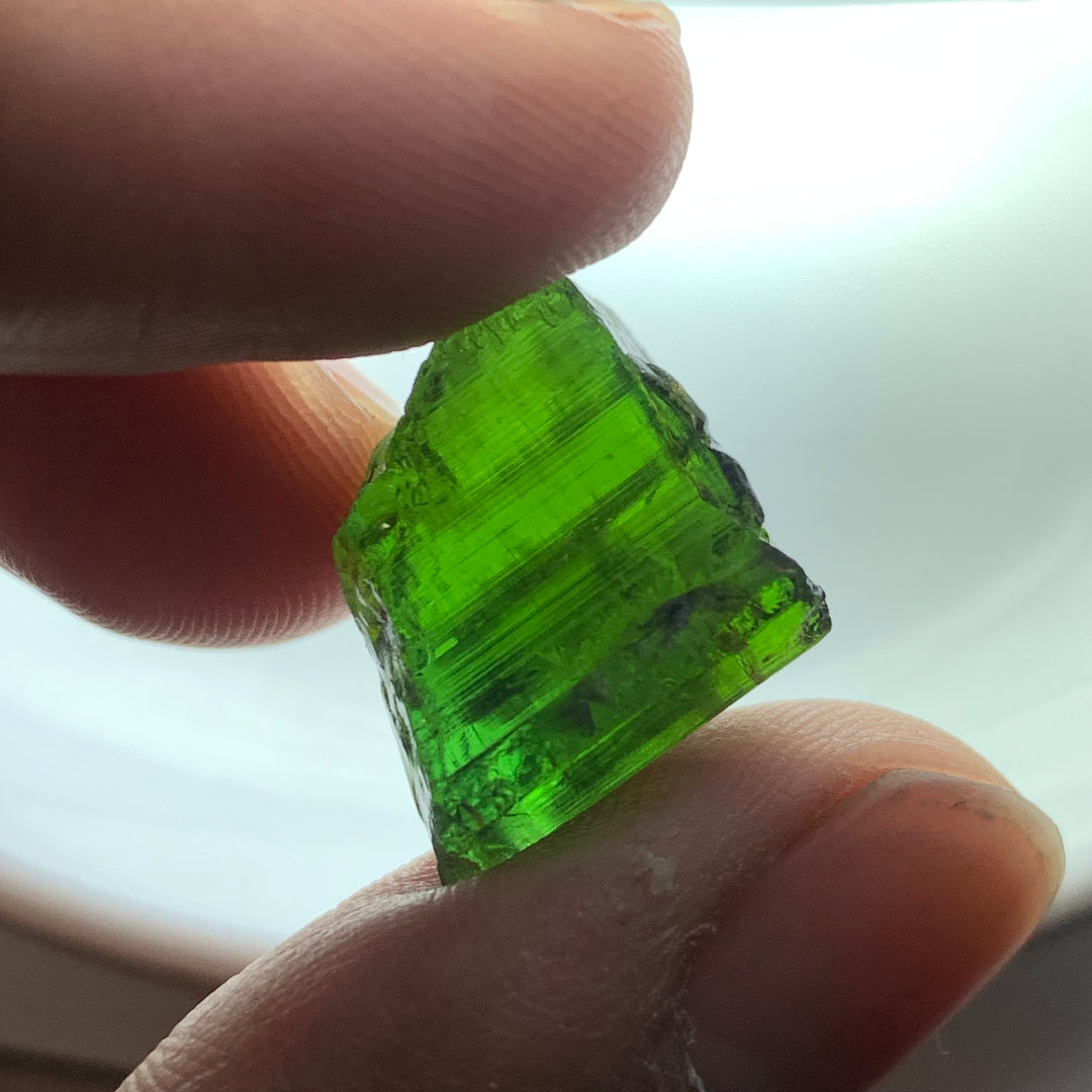 6.53 Grams Facet Rough Super Clean Green Tourmaline