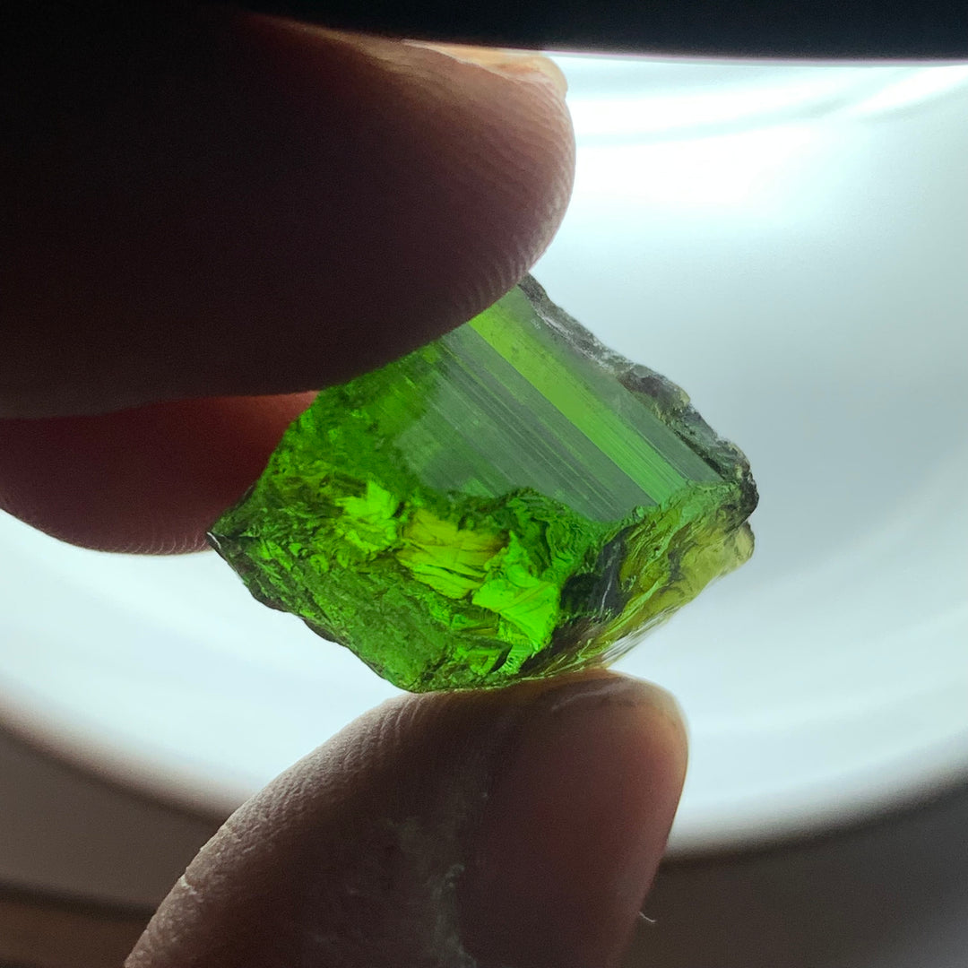 6.53 Grams Facet Rough Super Clean Green Tourmaline