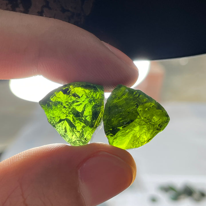 Facet Grade Rough Bluish Green Tourmaline 8.7grams – Eye Clean Crystal Pieces for Gem Cutting