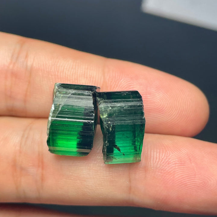 Facet Grade Rough Bluish Green Tourmaline 8.7grams – Eye Clean Crystal Pieces for Gem Cutting