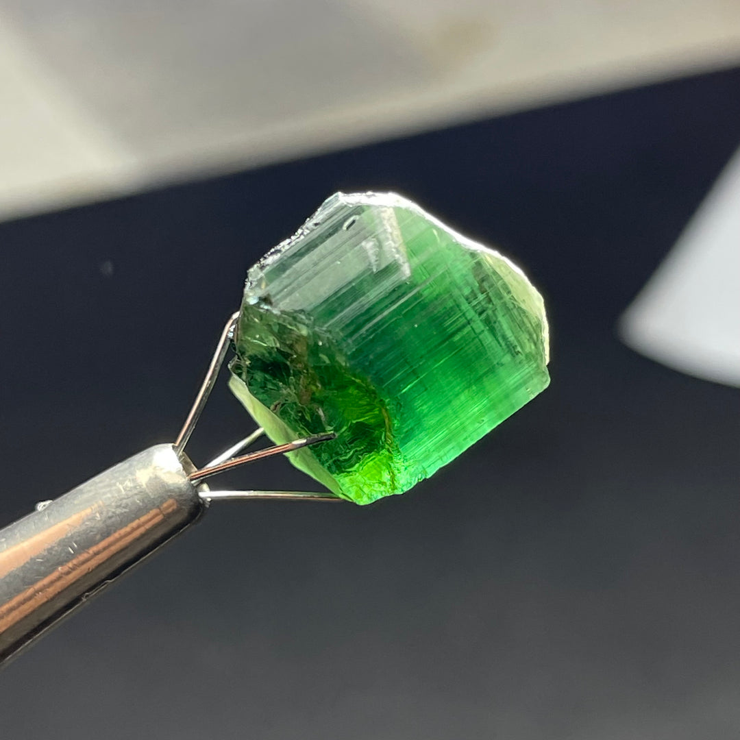 Natural Facet Grade Rough Bluish Green Tourmaline 4.7grams – Eye Clean Crystal for Gem Cutting