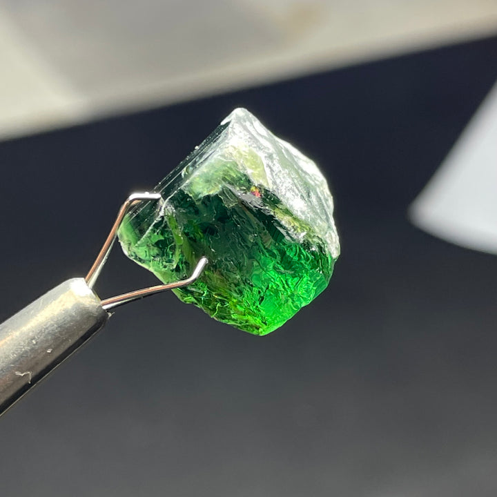 Natural Facet Grade Rough Bluish Green Tourmaline 4.7grams – Eye Clean Crystal for Gem Cutting
