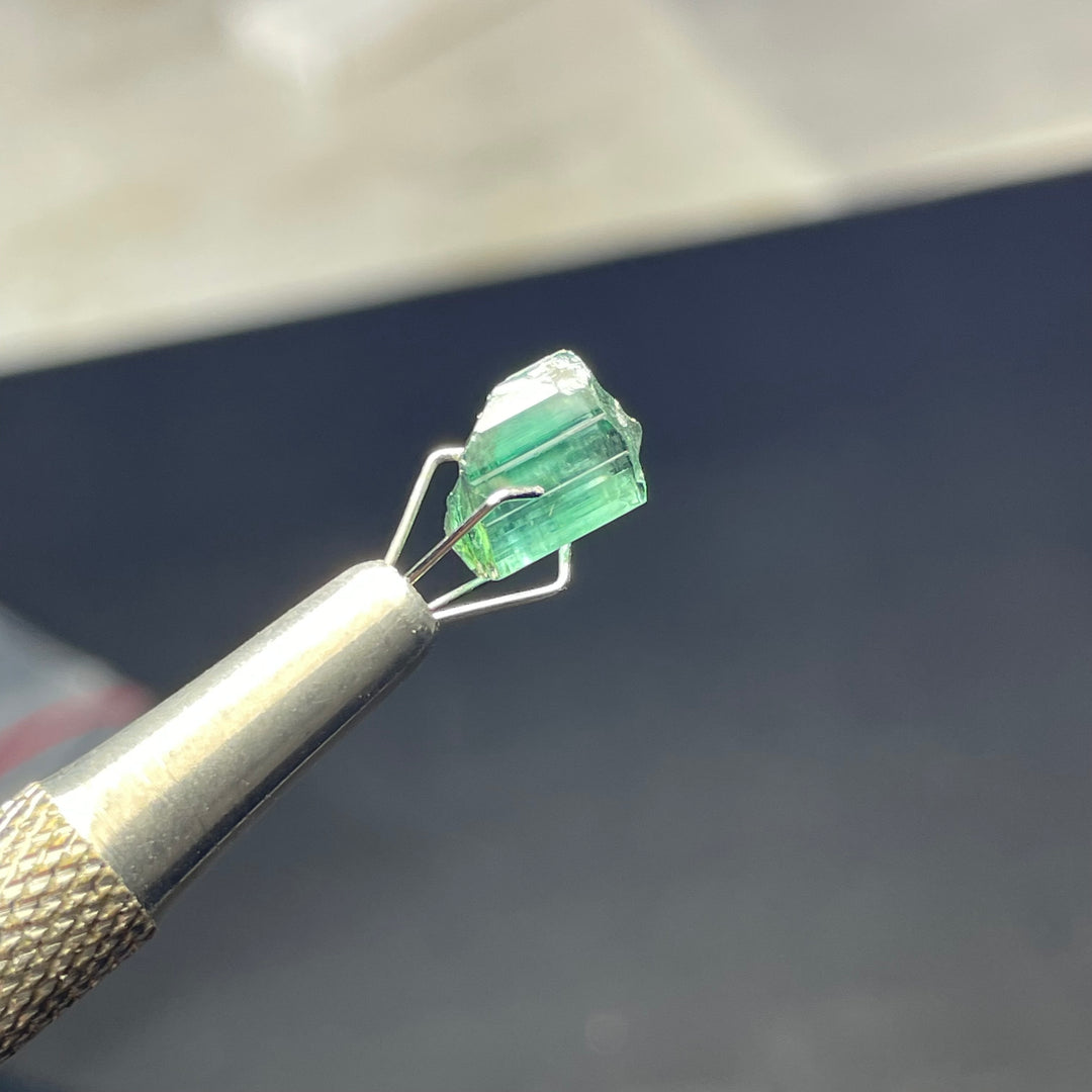 Lot of Bluish Green Tourmaline Rough Crystals – 5.5g Facet Grade Small Pieces