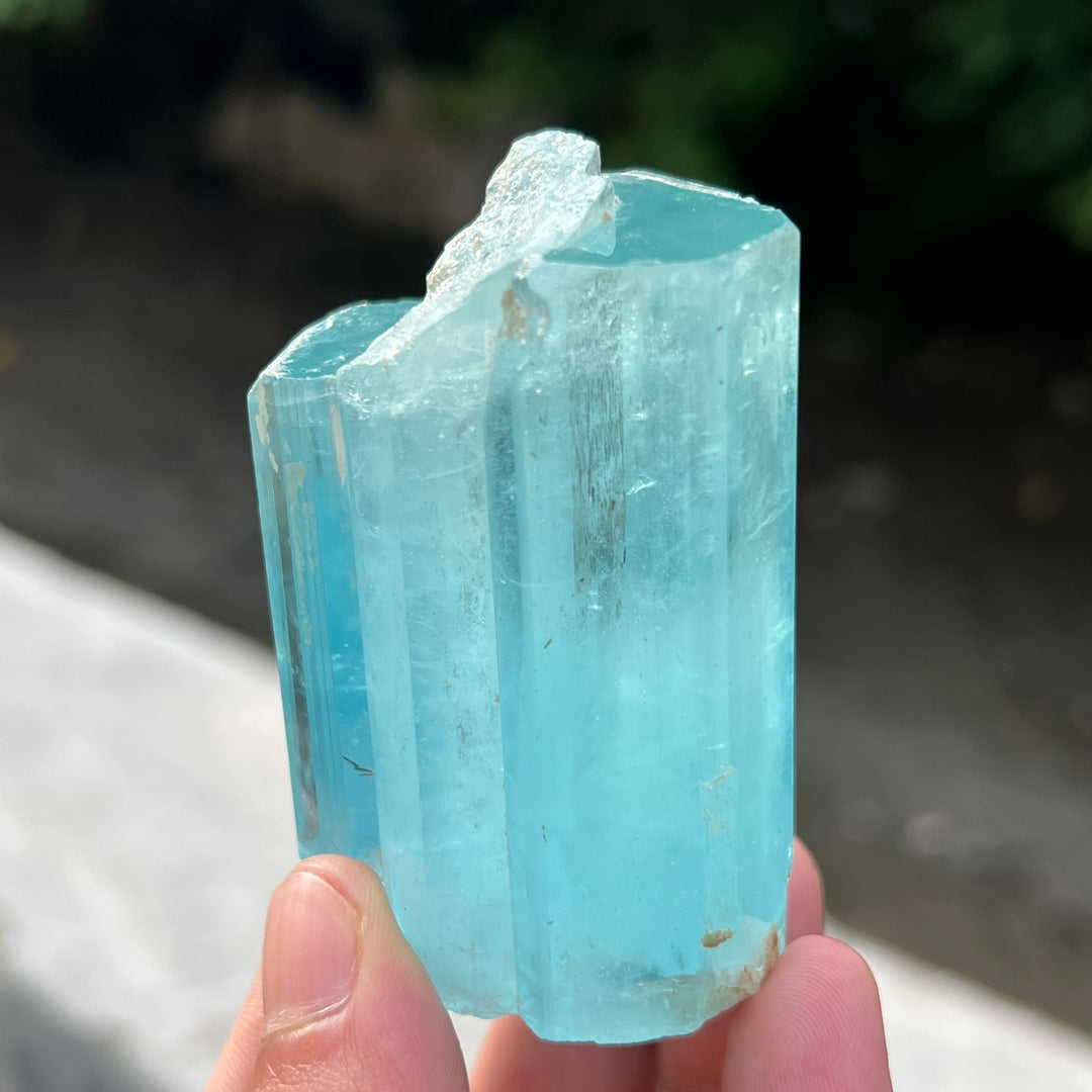 Natural Sky Blue Aquamarine Crystal 188g with Termination – Trio Formation from Afghanistan