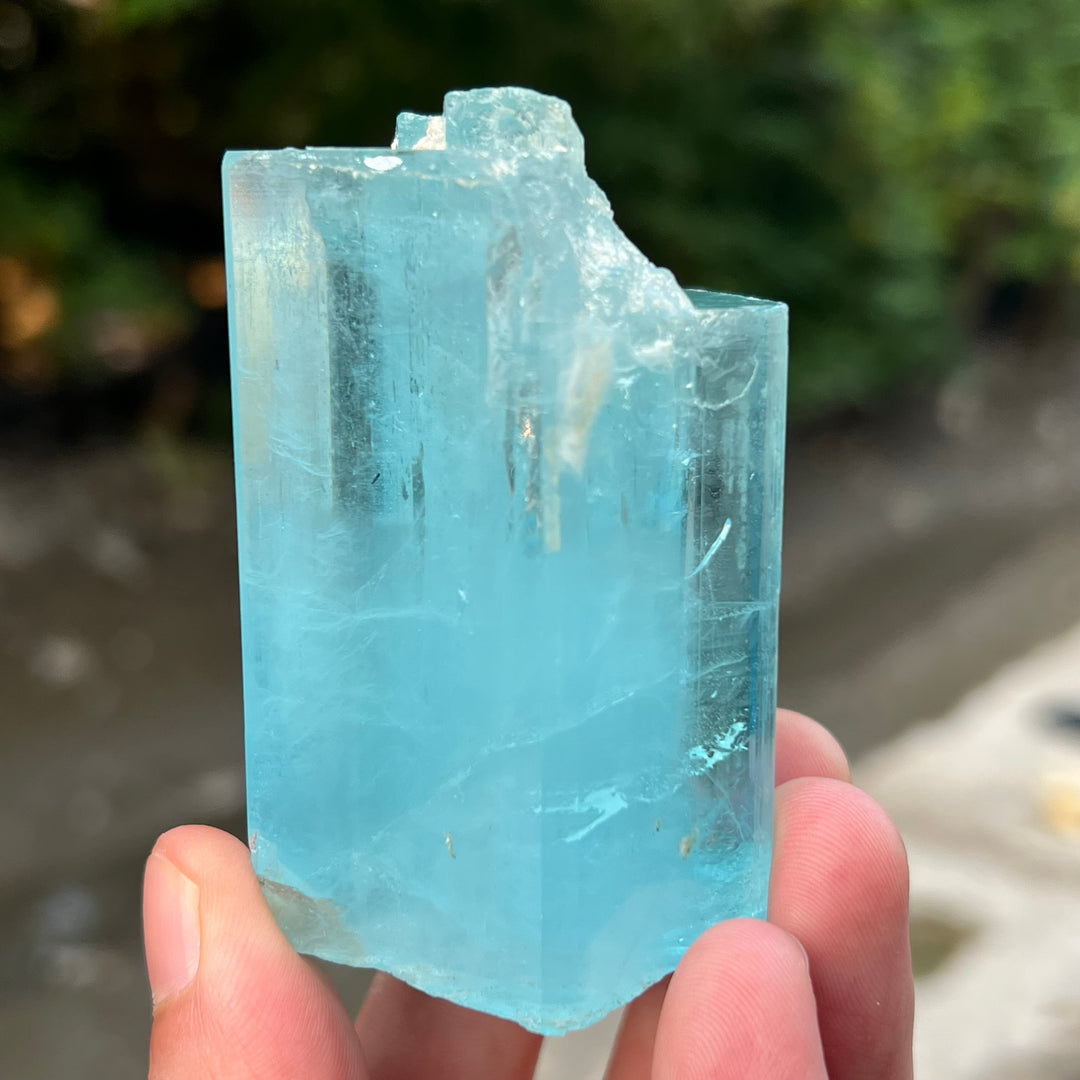 Natural Sky Blue Aquamarine Crystal 188g with Termination – Trio Formation from Afghanistan